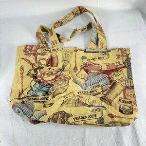 Trader Joes Vintage Reusable Canvas Tote Bag - Tea With Friends Eco Tote - USA